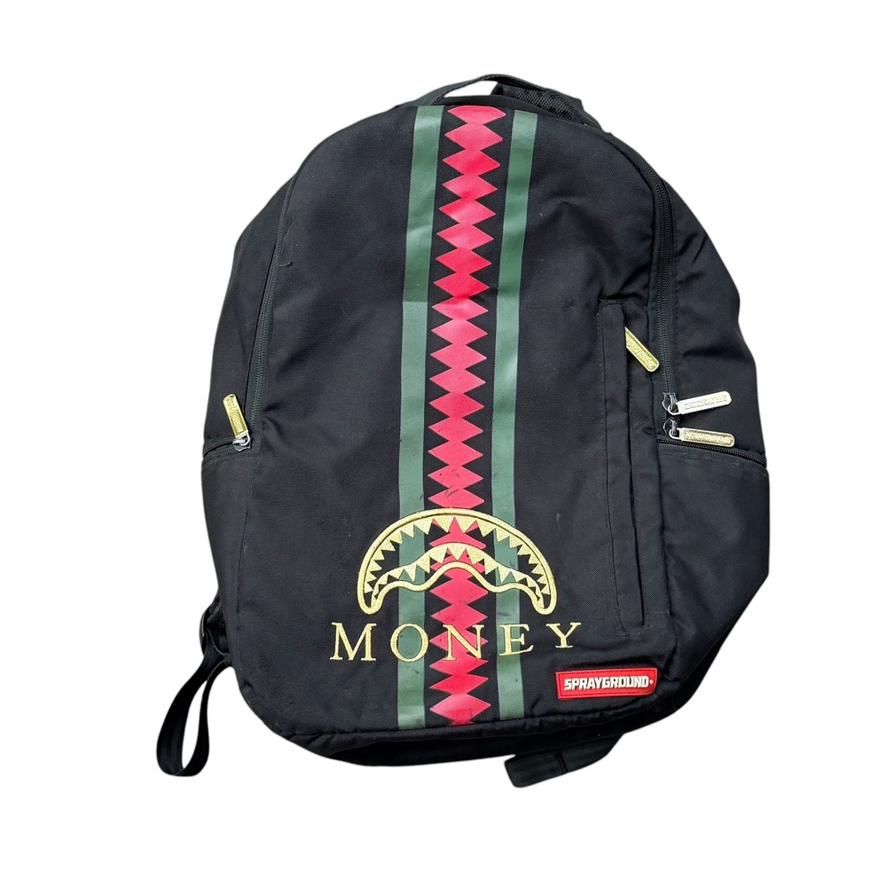 Sprayground‎ Money Shark Mouth Backpack Black Green Red Streetwear Bag